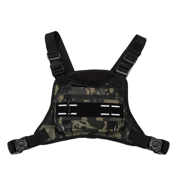 Men's Hiking Chest Bag Sports Front Vest Training Rig Pouch Outdoor Climbing Cycling Running Pack Large Travel Phone Fanny Pack