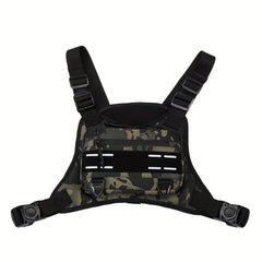 Men's Hiking Chest Bag Sports Front Vest Training Rig Pouch Outdoor Climbing Cycling Running Pack Large Travel Phone Fanny Pack