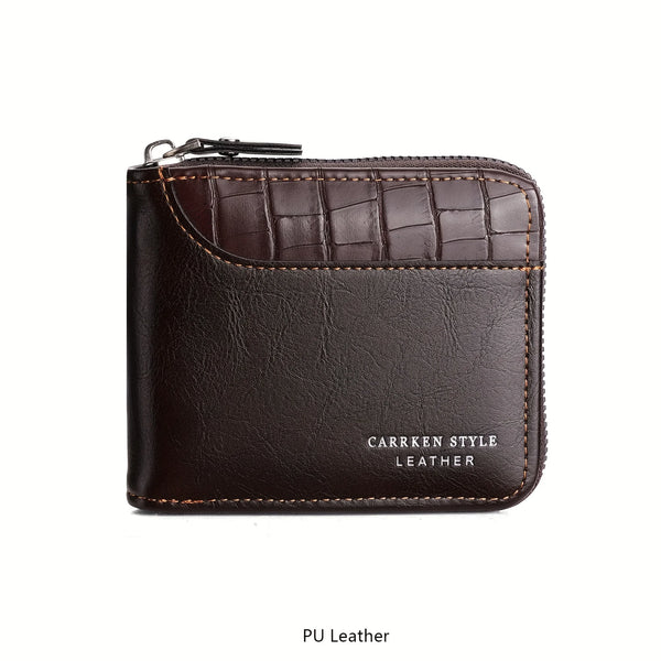 Multifunctional Large Capacity Card Holder with Crocodile Pattern Zipper Wallet