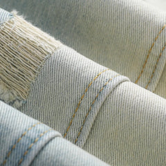 Men's Summer Ripped Jeans Loose Straight Leg Retro Fashion Casual Pants