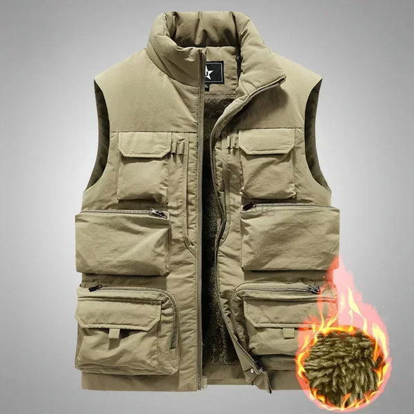 Men's New Keep Warm Fleece Work Sleeveless Jacket Slim Fit