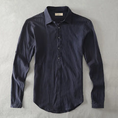 Casual Hawaiian Shirts Men Cotton Linen Designer Brand Slim Fit  White Shirt