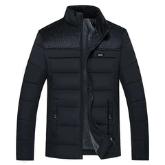Puffer Jacket Men's Plush Thickened Parkas Stand Collar Jacket Men's Coat