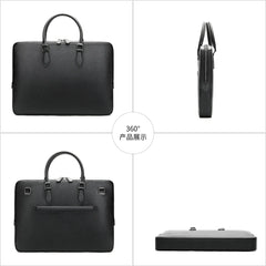 Genuine Leather Briefcase for Men, Large Capacity Laptop Bag