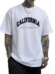 Men's summer T-shirt with high-quality loose fit, short-sleeved round neck print