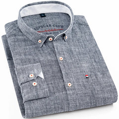 Men‘s Solid Button-Down Collar Dress Shirt - Breathable