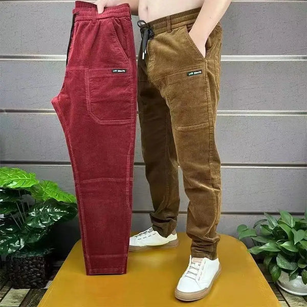 Men's Casual Pants Corduroy Office Autumn Winter Business Male Trousers
