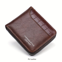 Multifunctional Large Capacity Card Holder with Crocodile Pattern Zipper Wallet