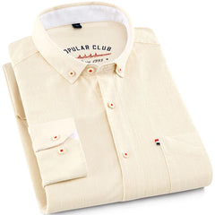 Men‘s Solid Button-Down Collar Dress Shirt - Breathable
