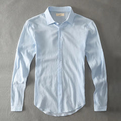 Casual Hawaiian Shirts Men Cotton Linen Designer Brand Slim Fit  White Shirt