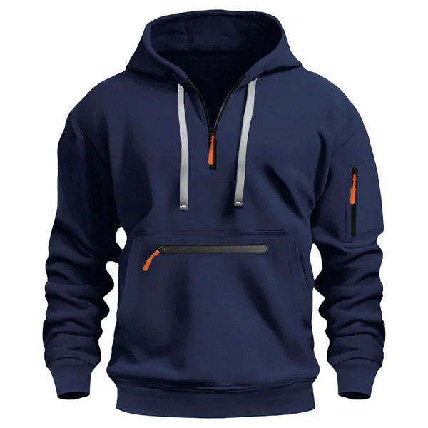 Men's Hoodies Winter Hooded Shirt Wear Fleece Multi Pocket Fashion Tops Hoody
