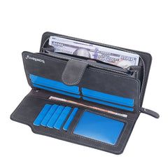 Men Wallets Long Clutch Purse Quality Card Holder Male Purse Zipper Large Capacity Phone Bag Leather Wallet for Men
