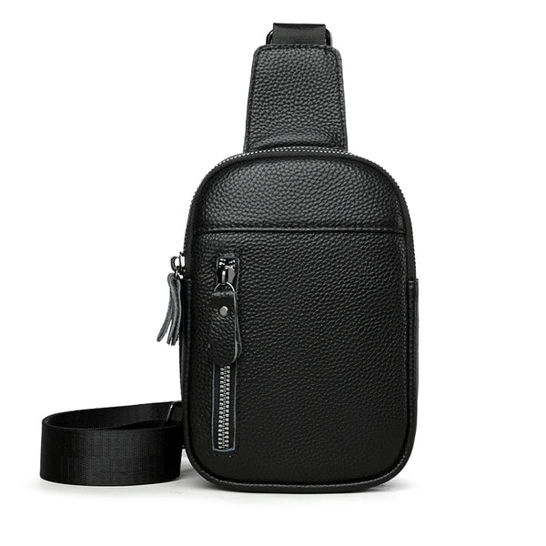 Men's Genuine Leather Bag Mini Minimalist Business Casual Chest Bags for Men