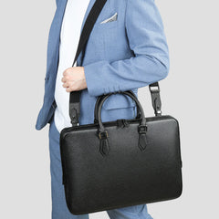 Genuine Leather Briefcase for Men, Large Capacity Laptop Bag