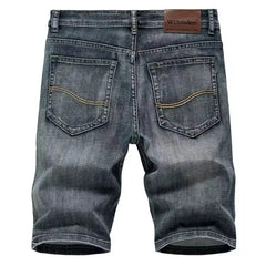 Summer Shorts Jeans Men Denim Pants Stretch Dark Blue Fashion Design Men's Jeans