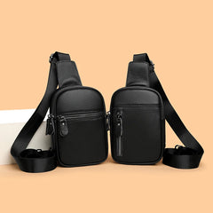 Men's Genuine Leather Bag Mini Minimalist Business Casual Chest Bags for Men