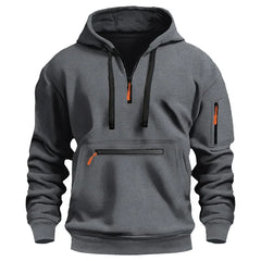 Men's Hoodies Winter Hooded Shirt Wear Fleece Multi Pocket Fashion Tops Hoody