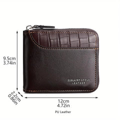 Multifunctional Large Capacity Card Holder with Crocodile Pattern Zipper Wallet