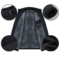 Puffer Jacket Men's Plush Thickened Parkas Stand Collar Jacket Men's Coat