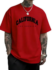 Men's summer T-shirt with high-quality loose fit, short-sleeved round neck print