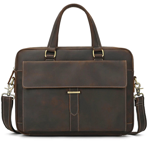 Genuine Leather Briefcase For Men Male Cowskin Laptop Business Handbag