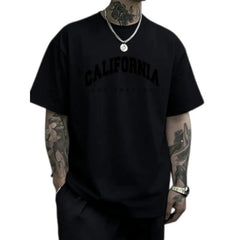 Men's summer T-shirt with high-quality loose fit, short-sleeved round neck print