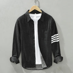 Long Sleeve Denim Shirt for Men Pure Cotton Casual Cowboy Tops Clothing  Shirt