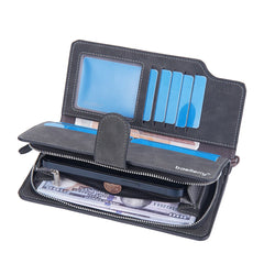 Men Wallets Long Clutch Purse Quality Card Holder Male Purse Zipper Large Capacity Phone Bag Leather Wallet for Men