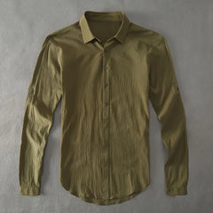 Casual Hawaiian Shirts Men Cotton Linen Designer Brand Slim Fit  White Shirt