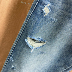 Ripped Jeans Men New Personality Fashion Vintage Blue Denim Pants Casual