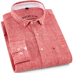 Men‘s Solid Button-Down Collar Dress Shirt - Breathable