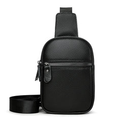 Men's Genuine Leather Bag Mini Minimalist Business Casual Chest Bags for Men