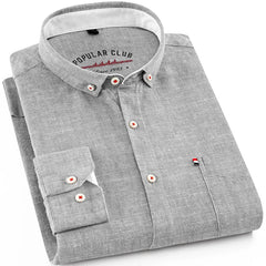 Men‘s Solid Button-Down Collar Dress Shirt - Breathable