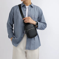 Men's Genuine Leather Bag Mini Minimalist Business Casual Chest Bags for Men