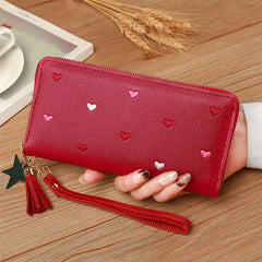 Women Long Wallets Purses Luxury Love Heart Wallets for Ladies Girl Money  Pocket Card Holder Female Wallets Phone Clutch Bag